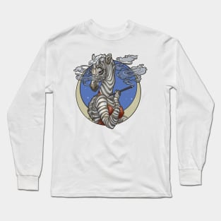 Elegant Art Nouveau Zebra Woman Lady Long Sleeve T-Shirt